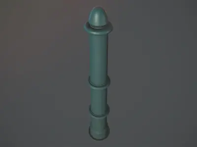 Barrier Bollard pack 5 Green v2 Low-poly 3D model