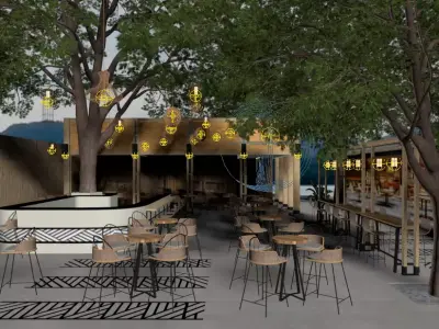 Outdoor Restaurant Cafe 3D model