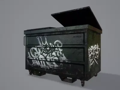 Old Dumpster Low-poly 3D model