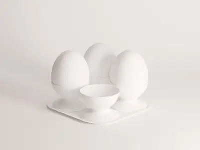 Egg Set 01 Low-poly 3D model
