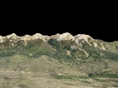 Peak of Mount Waas in the La Sal Mountains 3d terrain 3D model