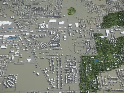 Warner Robins  Low-poly 3D model