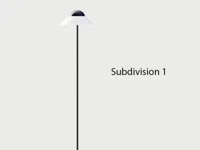 Floor lamp black and white Low-poly 3D model