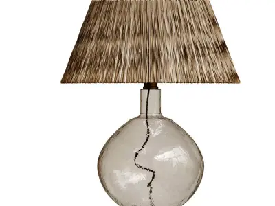 Sandesh Raffia Lampshades Nkuku Baba Clean Glass 3D model