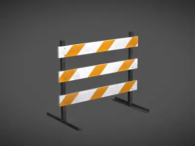 Street Barriers Low-poly 3D model purchase