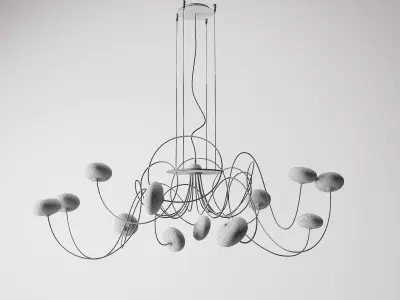 Bertjan Pot Drop Chandelier Organic Curve Glass Light Model 3D model
