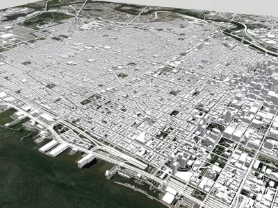 Cityscape Philadelphia Pennsylvania USA 3D model