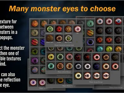 Monster Eye Maker 140 Eyes and ZBrush Plugin 3D model