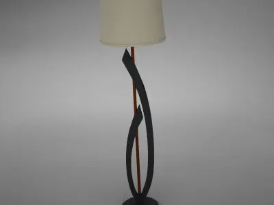 lamp09 floor lamp with shade Low-poly 3D model