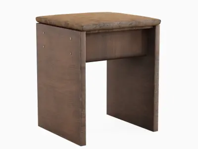 Wooden Stool A 01  Low-poly 3D model