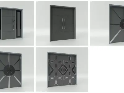 Door sets 2 3D model