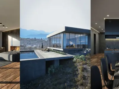 Mountain Sight House 3D-Scene 3D model