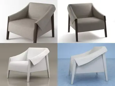 Ara lounge chair in four different positions 3D model