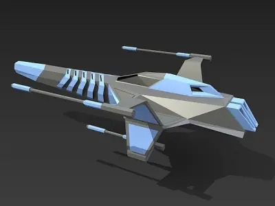 Space warthog spaceship concept Low-poly 3D model