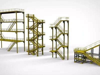 sci-fi stairs 1 3D model