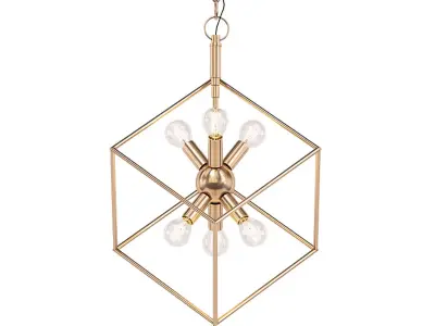 Roundout light fixture with brass finish 3D model