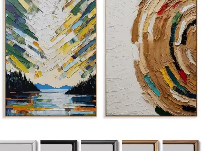 Abstract Painting Frame set 3D model 363