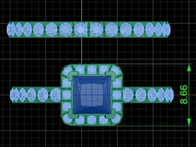 Jewelry ring 398 3D print model