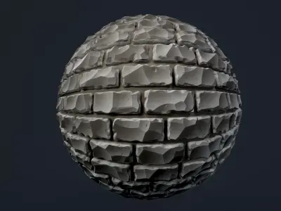 Stylized Brick Wall Seamless PBR Texture Texture
