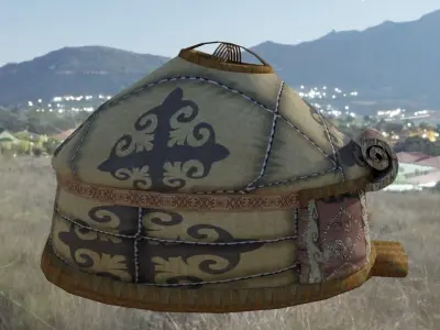 Cartoon Yurt 4 - Low Poly Game Ready Low-poly 3D model