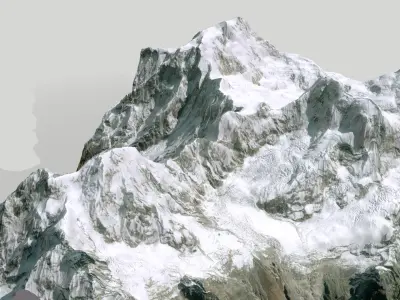 Mountain landscape Thulagi Chuli Himalayas Nepal  3D model