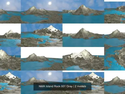NMA Island Rock 001 Gray 3D Model Pack