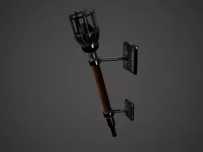 Medieval Torch Low Poly Game Ready Low-poly 3D model