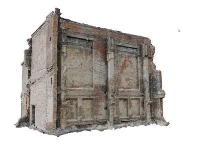 Destroyed industrial building 01 3D model