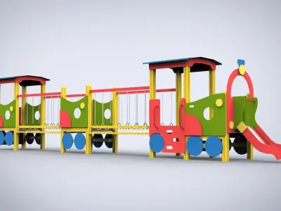 Playground for kids 3D model 11