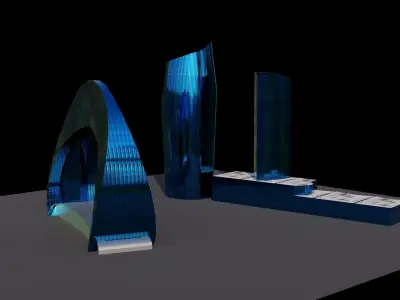 The Crescent Development Pack - Baku Low-poly 3D model