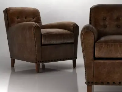 Hyde Leather Club Chair 3D model