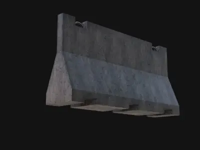 Traffic barrier Low-poly 3D model 4