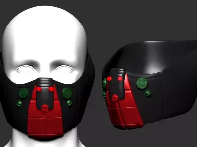gas mask helmet scifi high poly sculpt 3D model ver 6 3D model 3D model