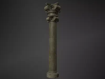 old pillar 3d model Low-poly 3D model