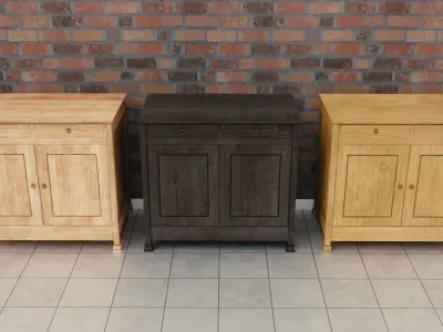 Cabinet shabby chic sideboard Low-poly 3D model