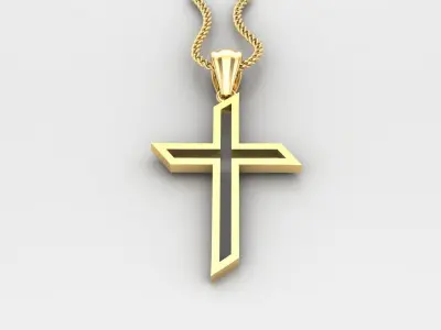 High Cross Pendant Light Gold 18K 4CP042 3D print model