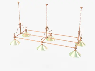 Lights light fixture with four hanging from it Free 3D model