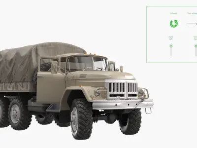  Field Supply Truck with Canvas Cargo Compartment Rigged 