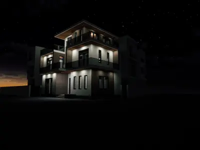 3 floor villa  3D model