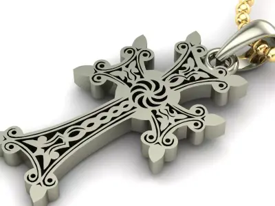 Light Gold Cross New Design  CP 64 3D print model