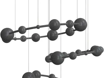 Oreol modern chandelier with bubbles hanging from it 3D model