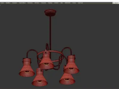  Seafarer 5 Light Chandelier Low-poly 3D model
