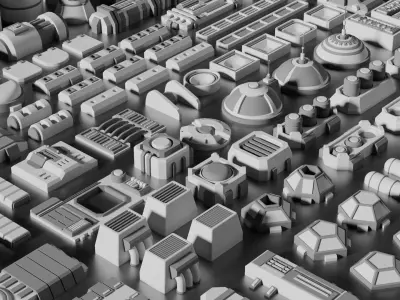 Sci-Fi Greebles Pack 3 3D model