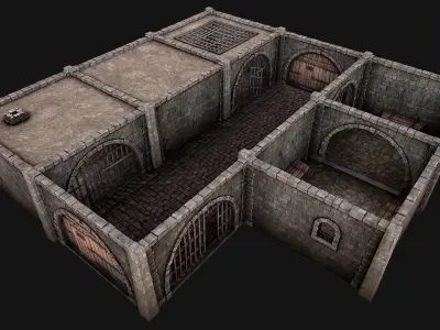 Medieval Prison Constructor  and Torture Pack Low-poly 3D model