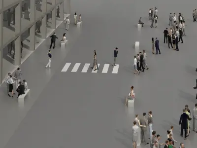 3D PEOPLE CROWDS- OFFICE BUILDING - ULTIMATE SPEED SOLUTION Low-poly 3D model