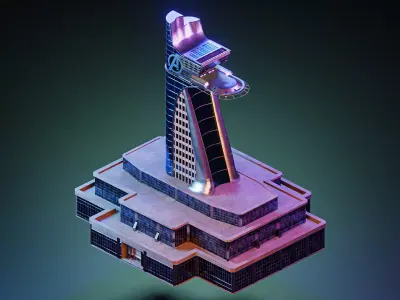 Avengers Tower Low-poly 3D model
