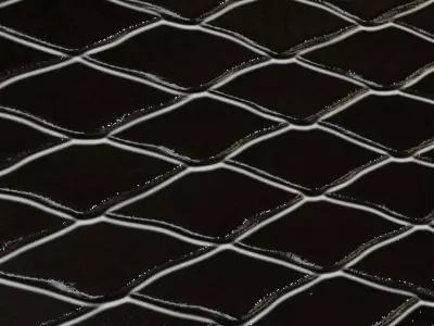 Glossy Obsidian Diamond Quilted Tiles PBR Seamless Texture