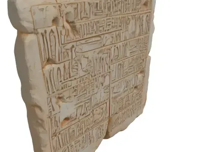 Ancient Egyptian Stone Tablet Hieroglyphs Low-poly 3D model