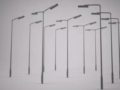 Urban street light 3D model