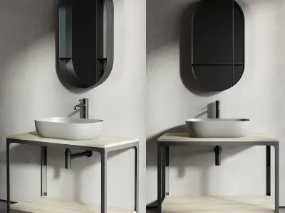 Scarabeo Ceramiche ABLE Single Vanity Unit Set 1 Low-poly 3D model